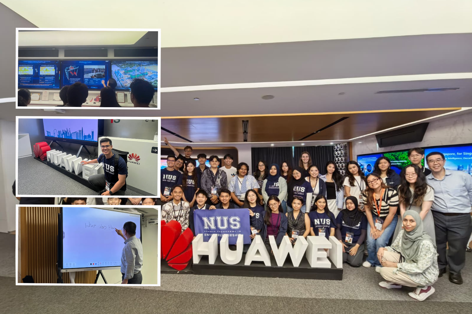 NUSSP participants visiting Huawei Singapore and learning about technology and sustainability